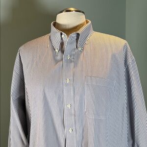 Vintage Executive Collection Black and White Stripe Dress Shirt Cotton 18.5 Big